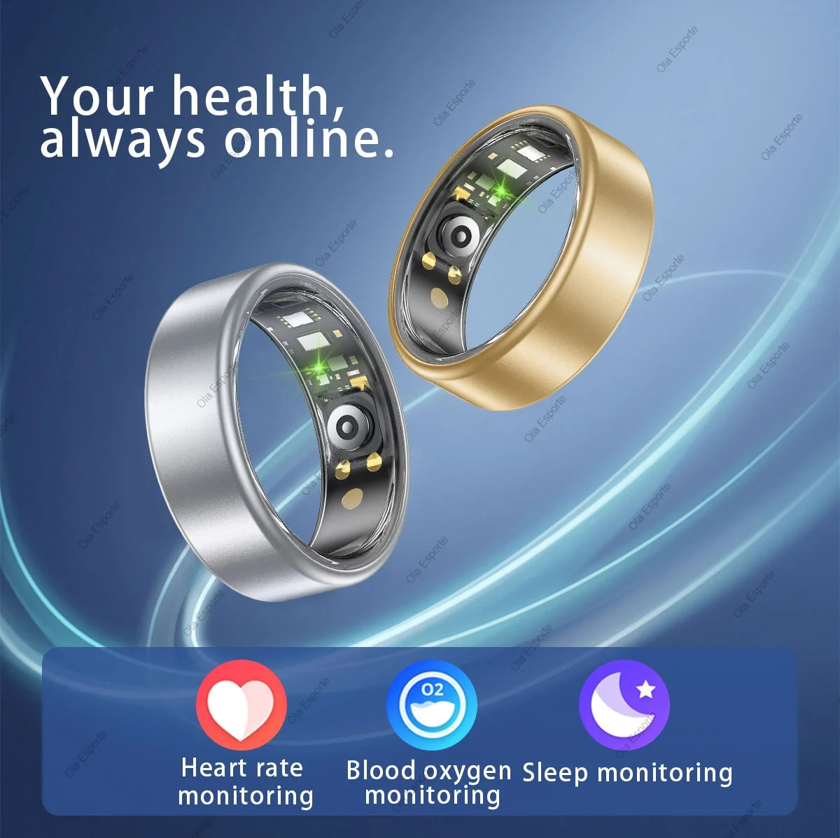 Smart Health Ring Sleep Tracker Fitness Monitor Heart Rate Activity Tracking Wellness Wearable smartring for Men Women Smartring R12